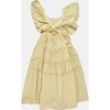 Butterfly Knitted Cross-Back Strap Dress, Yellow - Dresses - 2