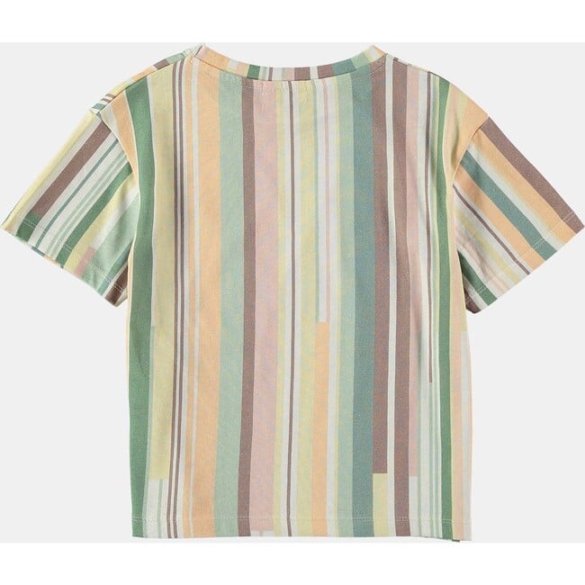 Striped Round Neck Short Sleeve T-Shirt, Multicolors - T-Shirts - 2