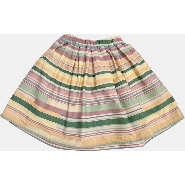 Striped Above Knee A-Line Skater Skirt, Multicolors - Skirts - 3