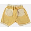Vintage Contrast Lateral Pocket Wide Shorts, Yellow - Shorts - 2 - thumbnail