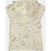 Coco Con Leche Print Short Sleeve Fleece Hooded Dress, White - Dresses - 2