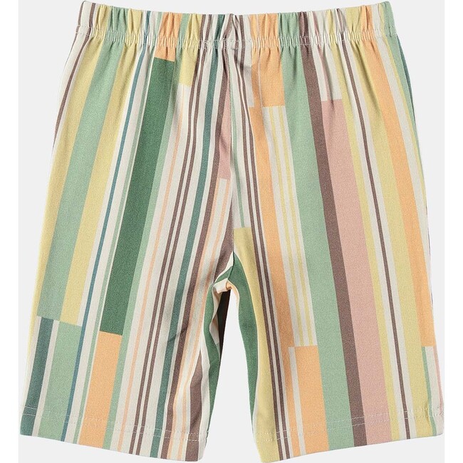 Striped Pull-On Biker Shorts, Multicolors - Shorts - 2