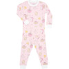 Breakfast Two Piece Pajama Set, Pink - Pajamas - 1 - thumbnail