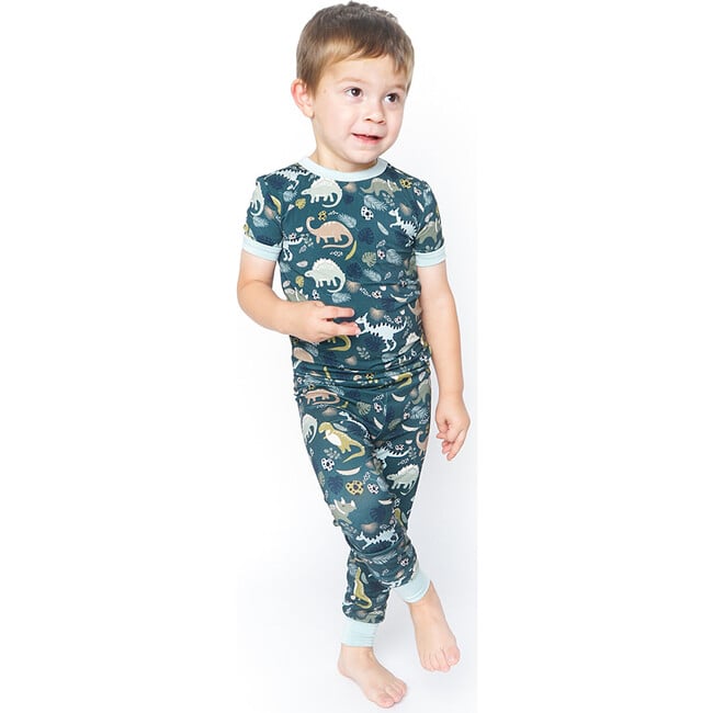 Prehistoric Friends Dinosaur Two-Piece Bamboo Short Sleeve Kids Pajama Pants Set - Pajamas - 3