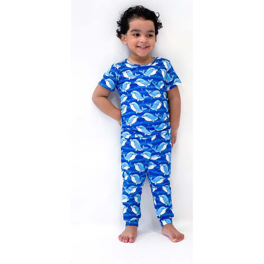 Sea Dolphin Austin Short Sleeve Bamboo Toddler Pajama Set, Blue