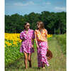 Women's Daphne Puffed Sleeve Spring Shadow Dress, Rose Violet - Dresses - 4