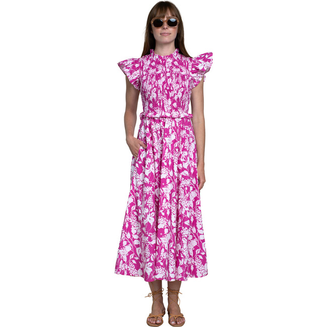 Women's Lila Flutter Sleeve Spring Shadow Dress, Rose Violet