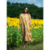 Women's Georgia Puffed Sleeve Dress, Blooming Golden - Dresses - 2