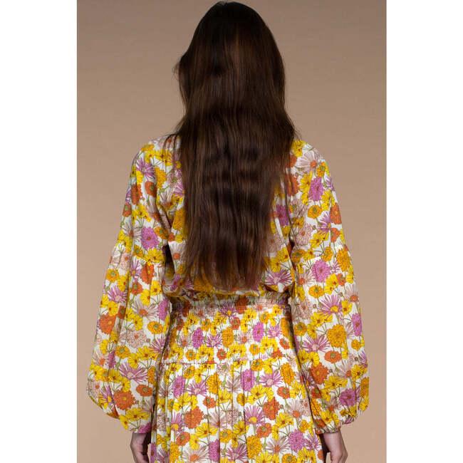 Women's Emory Boho Chic Buttoned Top, Blooming Golden - Blouses - 2
