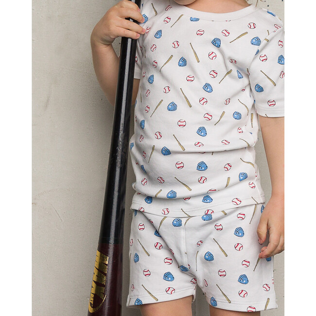 The Organic Short Sleeve Pajama Set, Batter Up - Pajamas - 2
