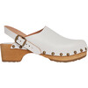 Studded Leather Round Toe Clogs, Milk White - Dress Shoes - 1 - thumbnail