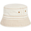 Piob Flat Crown Flared Brim Hat, Ecru - Hats - 1 - thumbnail