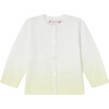 Teyana Ribbed Neck Straight Cut Cardigan, Pale yellow - Cardigans - 1 - thumbnail