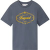 Thibald Crew Neck Short Sleeve Silkscreen Print T-Shirt, Blue Grey - Tees - 1 - thumbnail
