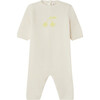 Tilouana Cashmere Rib Knit Footless Jumpsuit, Milk White - Onesies - 1 - thumbnail