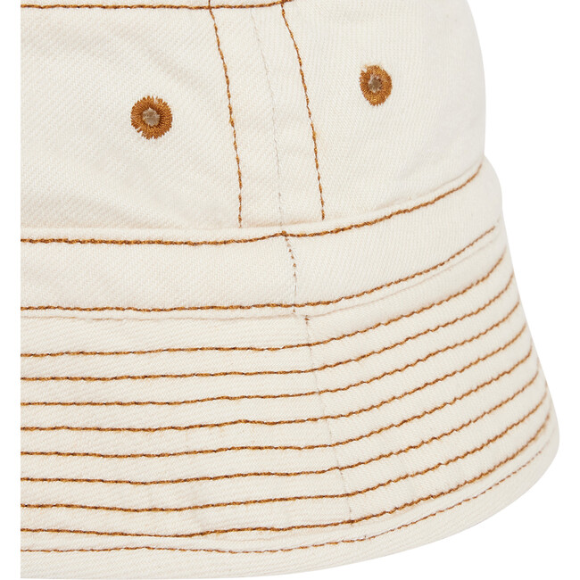 Piob Flat Crown Flared Brim Hat, Ecru - Hats - 2