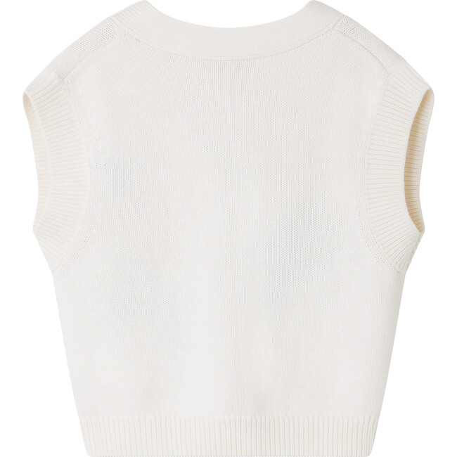 Ticiana Hand-Embroidered Sleeveless Cardigan, White - Cardigans - 2