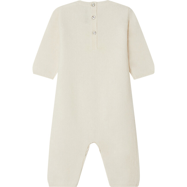 Tilouana Cashmere Rib Knit Footless Jumpsuit, Milk White - Onesies - 2
