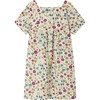 Paysanne Short Sleeve Hand-Embroidered Print Smocked Dress, Ecru - Dresses - 2