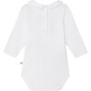 Juillet 2-Dogs Embroidered Shirt Collar Onesie, White - Bodysuits - 2