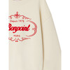 Tayla Ribbed Crew Neck Print Sweatshirt, Ecru - Sweatshirts - 3