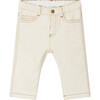 Cookie 5-Pocket Straight Cut Pants, Ecru - Pants - 1 - thumbnail