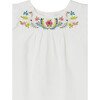 Laurie Sleeveless Embroidered Ruffle Dress, Milk White - Dresses - 3 - thumbnail