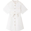 Christa Straight Belted Cut Above-Knee Dress, Milk White - Dresses - 1 - thumbnail