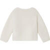 Coco Knit Crew Neck Dropped Shoulders Cardigan, White - Cardigans - 2