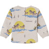 Claudio Ribbed Crew Neck Print Sweatshirt, Mottled Beige - Sweatshirts - 2 - thumbnail
