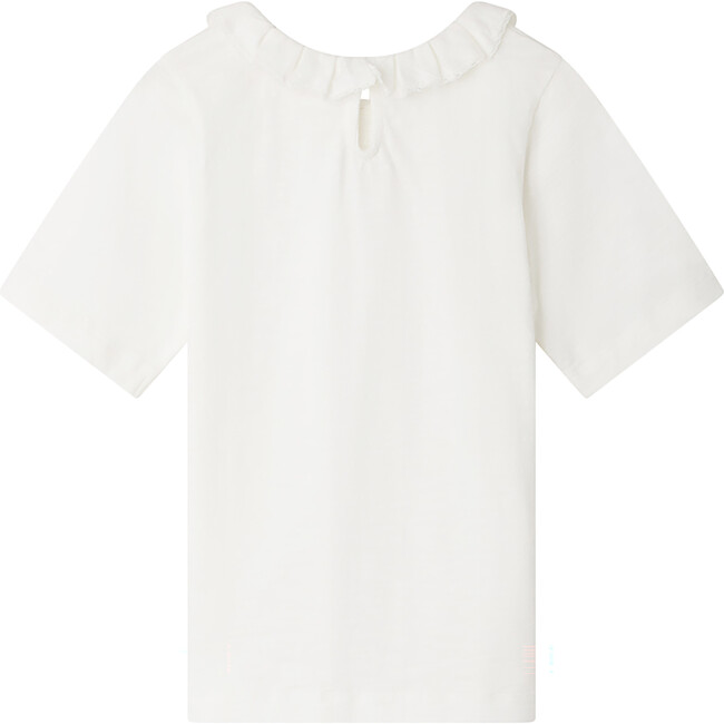 Clea Straight Cut Teardrop Back Open T-Shirt, White - Tees - 2