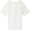Clea Straight Cut Teardrop Back Open T-Shirt, White - Tees - 2