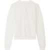 Clarisse Scalloped Neck Straight Cut Ribbed Cardigan, White - Cardigans - 2