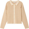 Cecile Bonpoint Cherries Embroidered Striped Cardigan, Honey - Cardigans - 1 - thumbnail