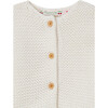 Coco Knit Crew Neck Dropped Shoulders Cardigan, White - Cardigans - 3