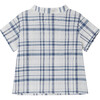 Cesari Tunisian Collar Short Sleeves Checkered Shirt, Blue - Shirts - 2