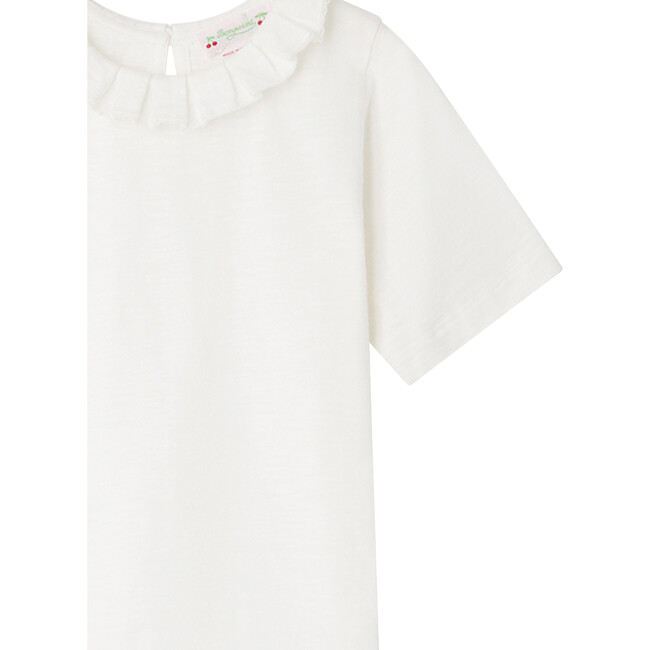 Clea Straight Cut Teardrop Back Open T-Shirt, White - Tees - 3