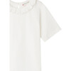 Clea Straight Cut Teardrop Back Open T-Shirt, White - Tees - 3