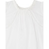 Cicily Friled Short Sleeve Flared Cut Blouse, Milk White - Blouses - 3
