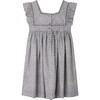Cassiopee Floral Print Square Neck Ruffled Sleeve Dress, Blue Grey - Dresses - 2