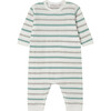 Carl Crew Neck Picot Trim Striped Jumpsuit, Lagoon Blue - Onesies - 1 - thumbnail