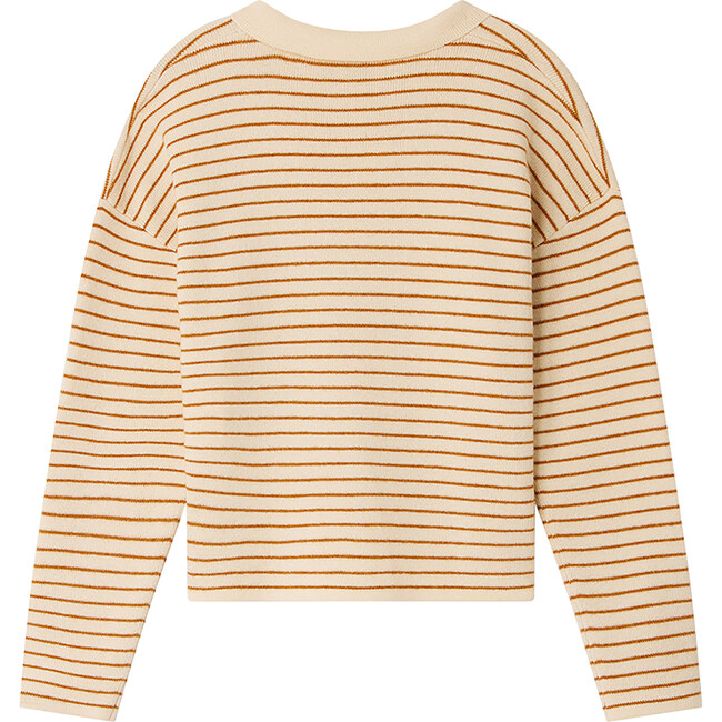 Cecile Bonpoint Cherries Embroidered Striped Cardigan, Honey - Cardigans - 2