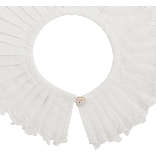 Calum Detachable Embroidered Scalloped Collar, Milk White - Necklaces - 2