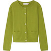 Bo Cashmere Ribbed Cardigan, Green - Cardigans - 1 - thumbnail