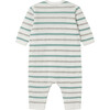 Carl Crew Neck Picot Trim Striped Jumpsuit, Lagoon Blue - Onesies - 2