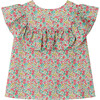 Bianca Liberty Floral Wide Ruffled Yoke Blouse, Mint - Blouses - 1 - thumbnail