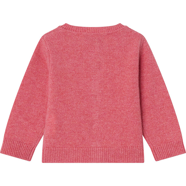 Cala Ribbed Crew Neck Straight Cut Cardigan, Raspberry - Cardigans - 2