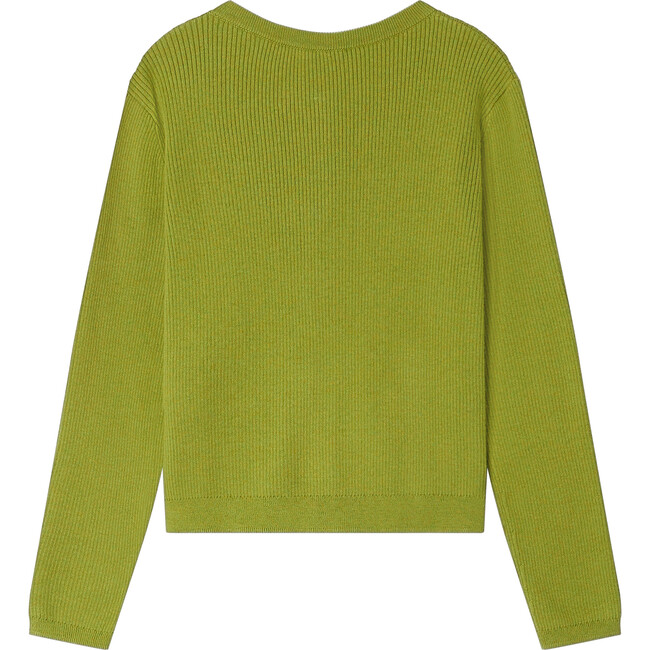 Bo Cashmere Ribbed Cardigan, Green - Cardigans - 2