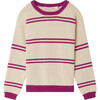 Anumati Crew Neck Long Sleeves Striped Sweater, Purple - Sweaters - 1 - thumbnail