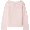 Amiral Boat Neck Long Sleeve Straight Cut Sweater, Pink - Sweaters - 1 - thumbnail